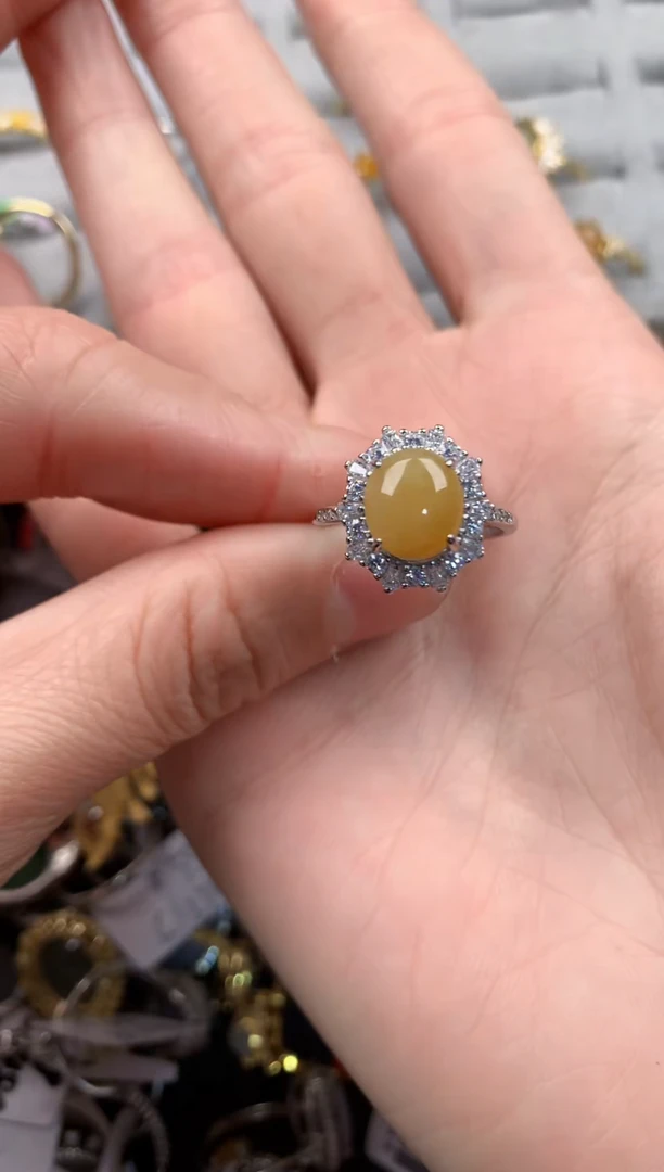 银S925镶嵌戒指翡翠444-----4