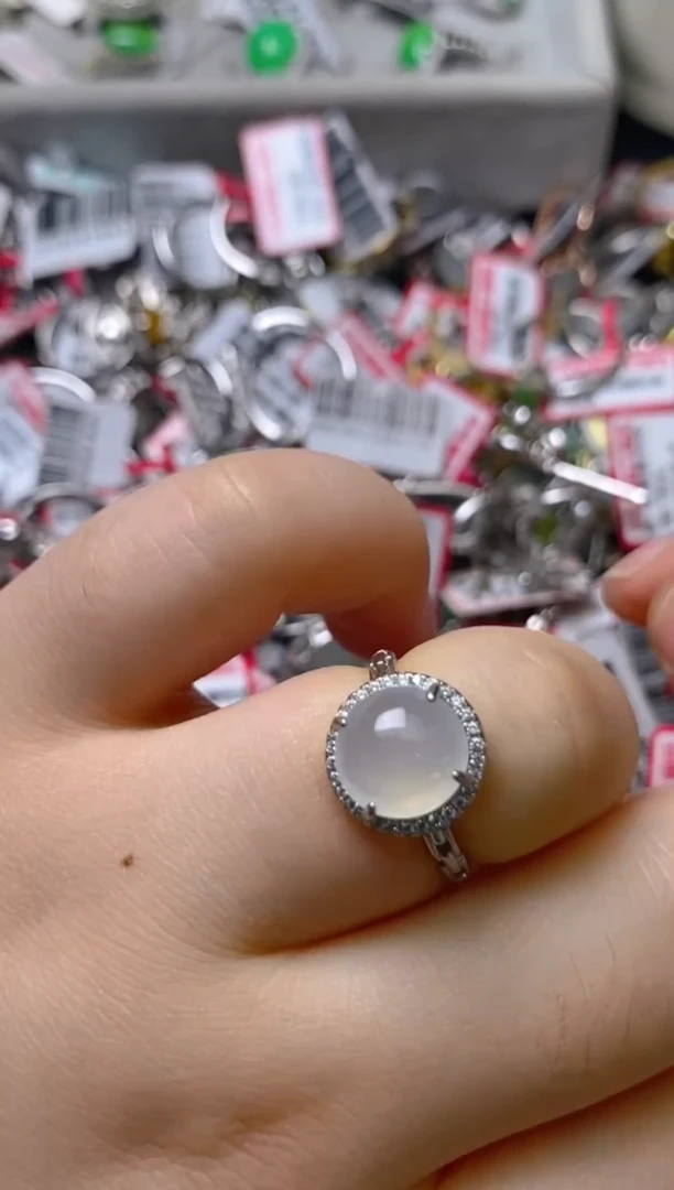 银S925镶嵌戒指翡翠百内无证书