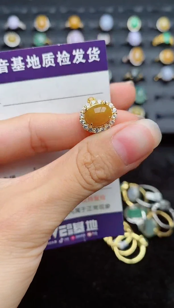 银S925镶嵌戒指翡翠1