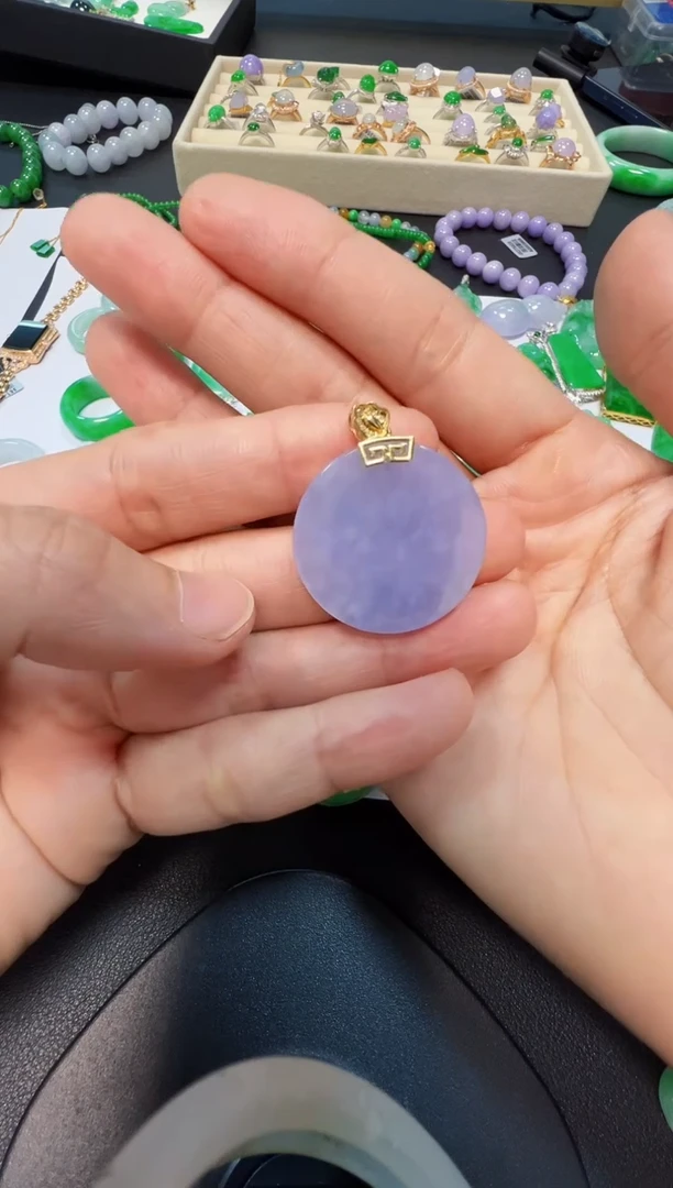 吊坠(不含链)18K金镶嵌翡翠2980