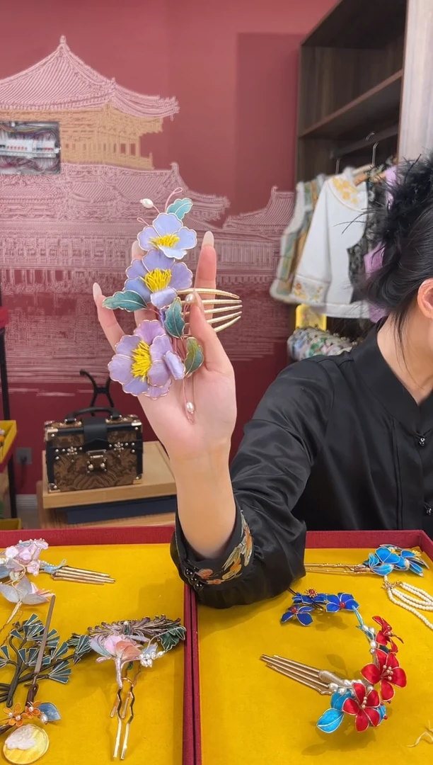 【闪购商品】刺绣非遗绒花（发饰）