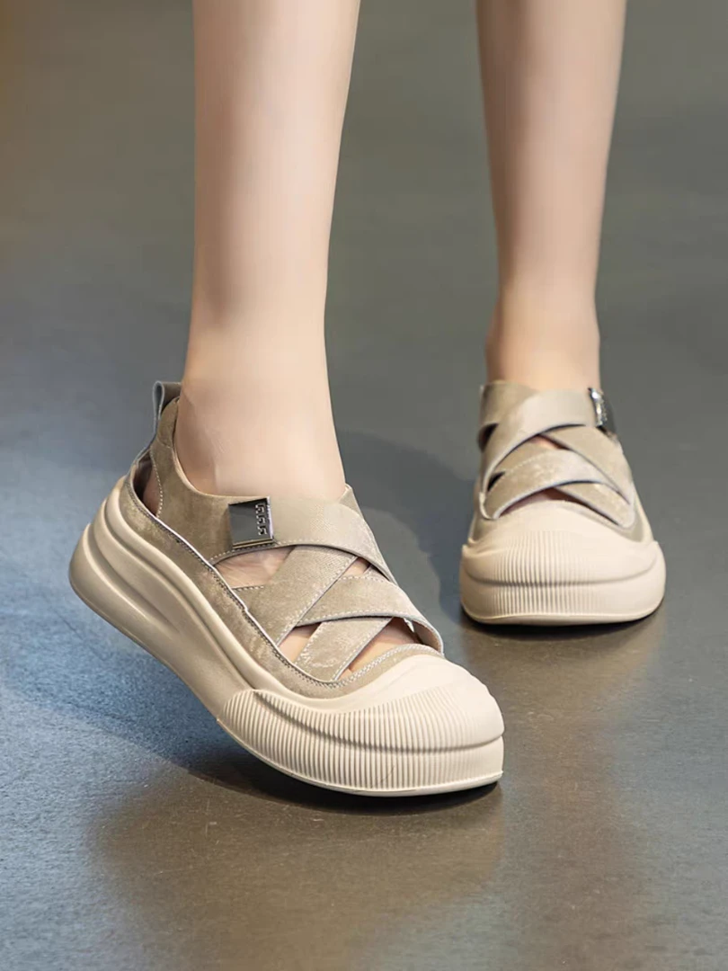 9817真皮复古百搭开口笑板鞋