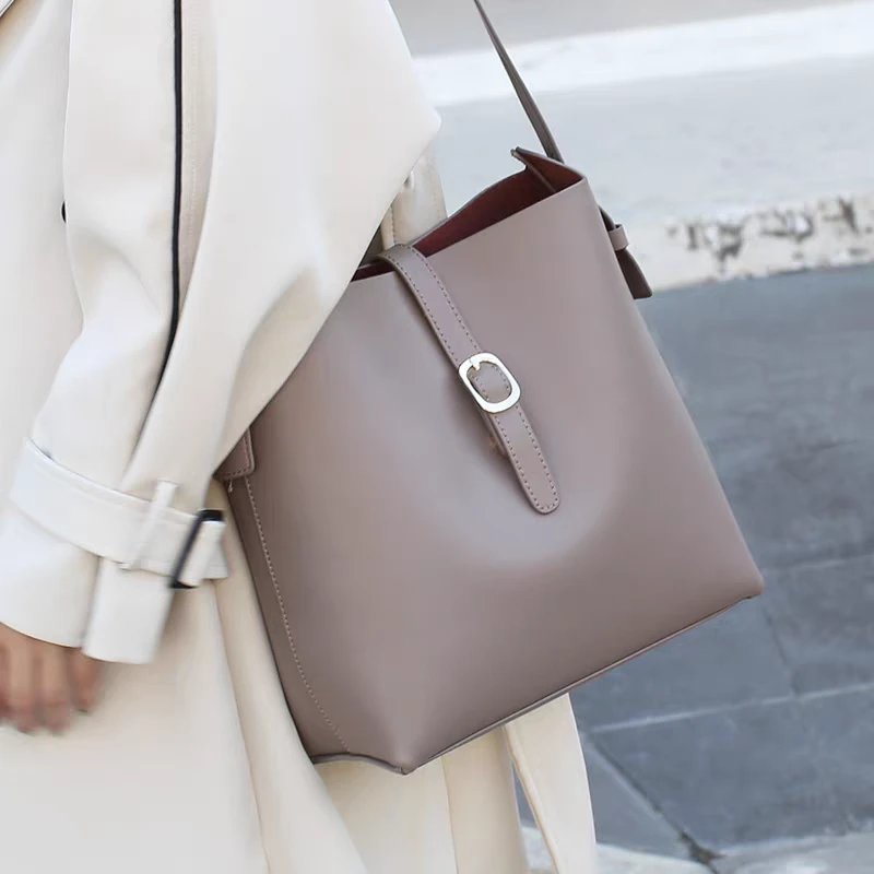 【大水桶】水洗文艺风拉链子母包日系单肩包百搭山本风国风-4514