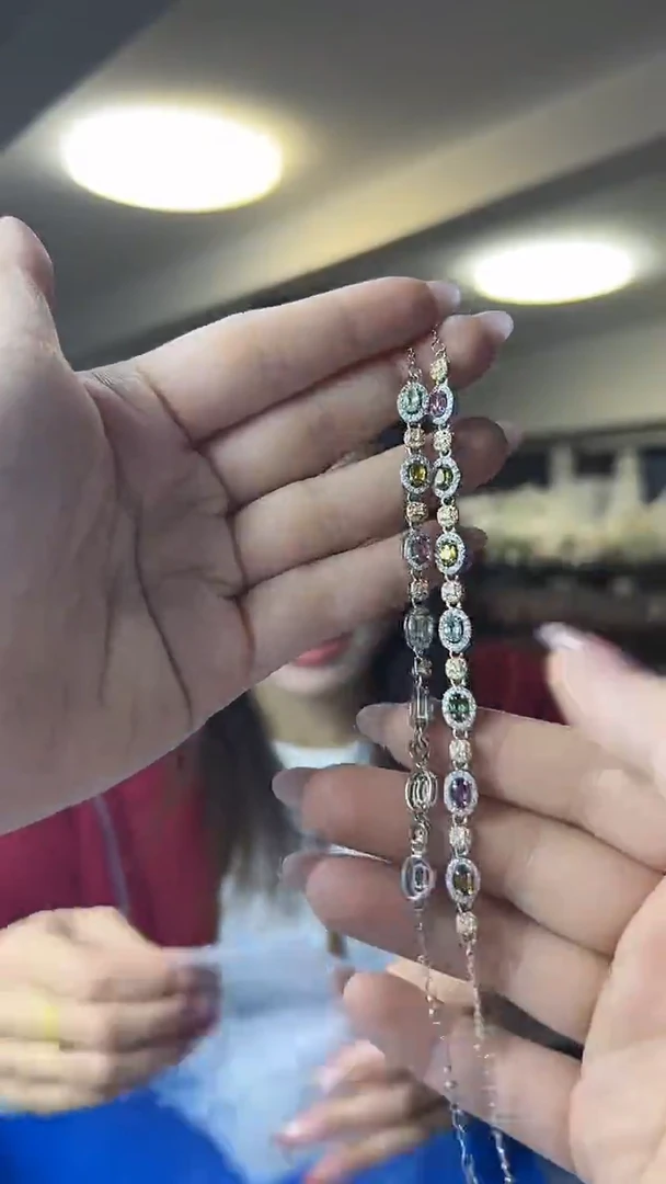 银S925镶嵌手链碧玺（多样性发一件）