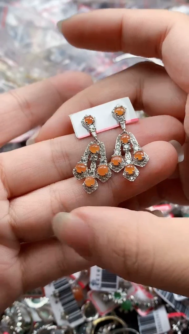 银S925镶嵌戒指翡翠天然A货缅甸翡翠