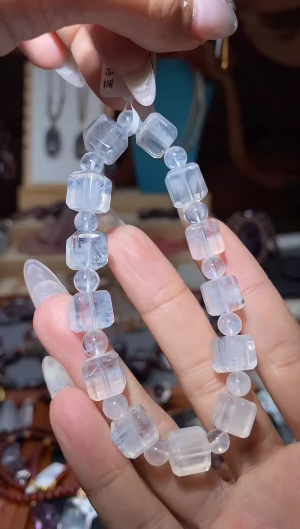 【闪购商品】水晶方糖手串未镶嵌蓝针