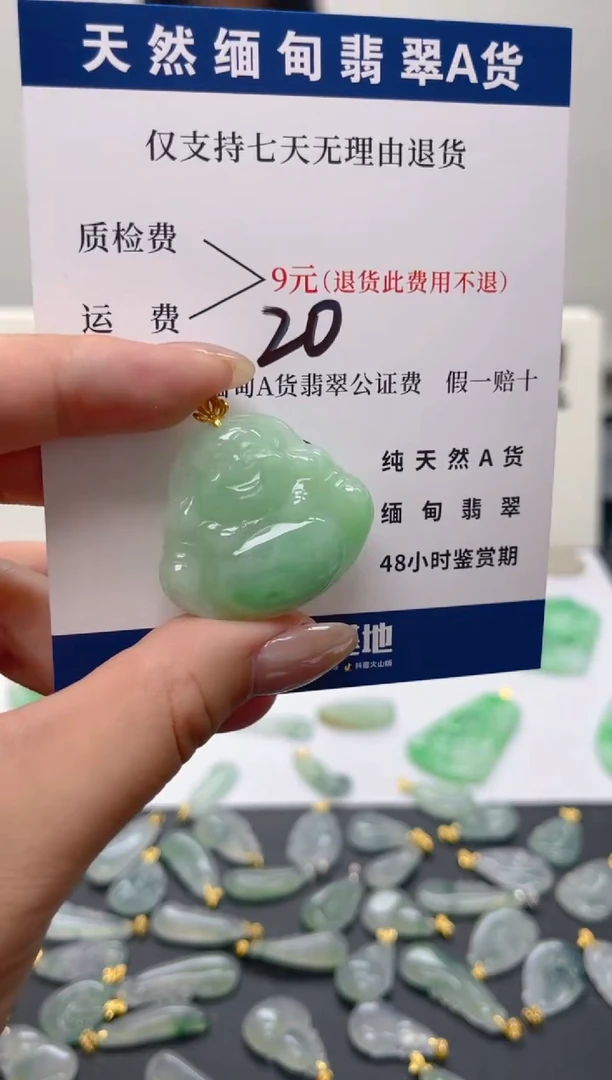 颈饰18K金镶嵌翡翠天然A货翡翠