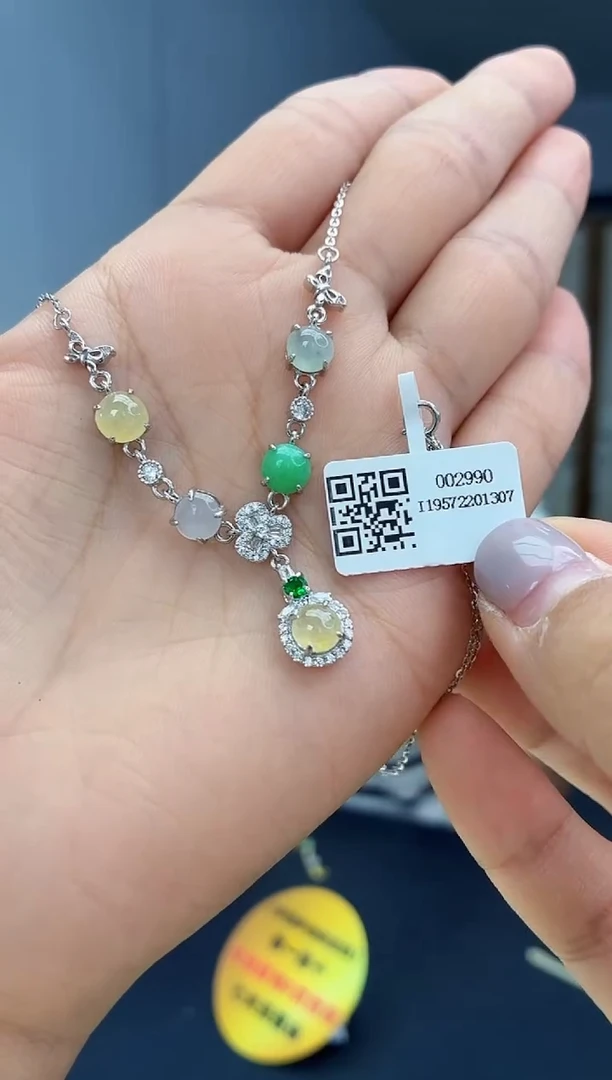 项链银S925镶嵌翡翠1111111111