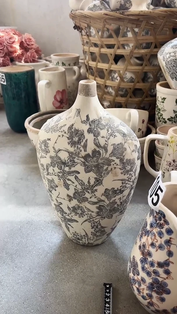 【闪购商品】陶瓷花盆高34.5cm内口2cm