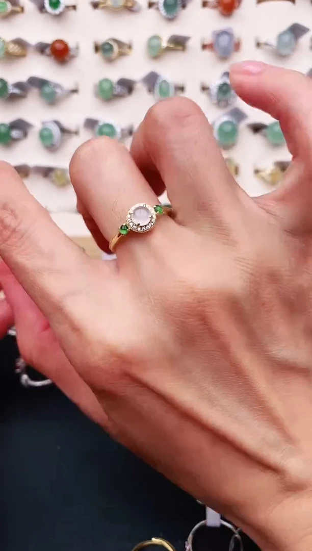 【闪购商品】翡翠戒指未镶嵌天然缅甸A货翡翠333   9-4