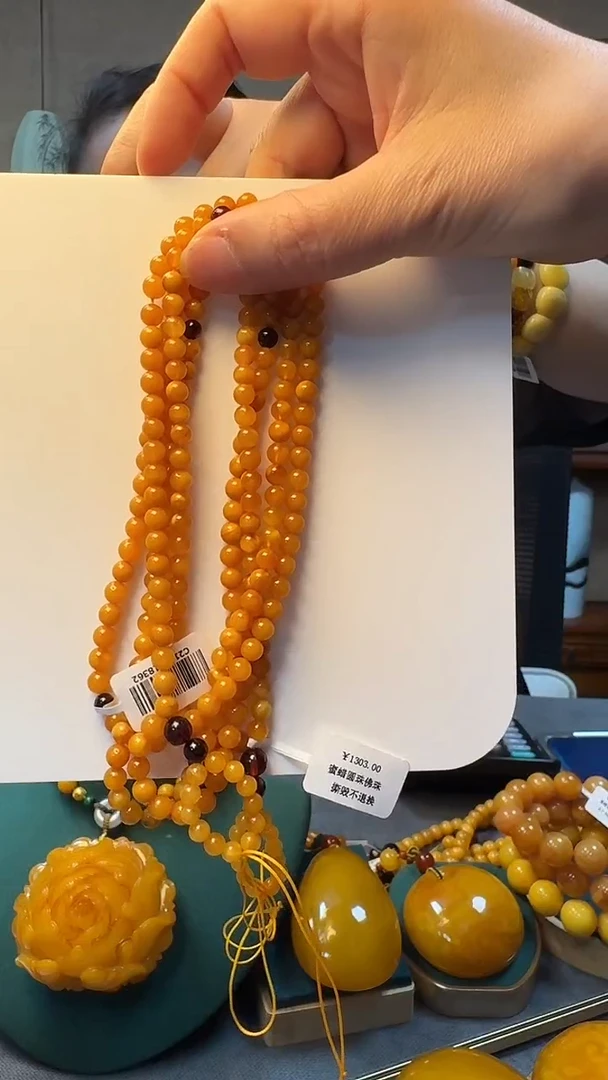 未镶嵌项链琥珀蜜蜡圆珠项链（多样性只发其一）