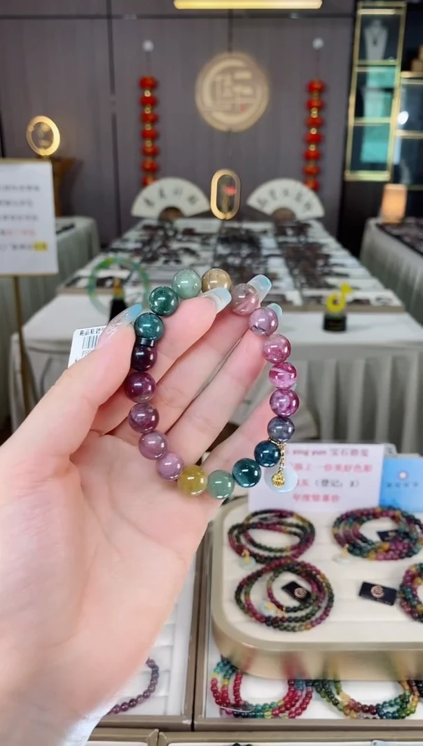 未镶嵌老矿碧玺彩虹单圈手串10mm+碧玺多样性发一条mz