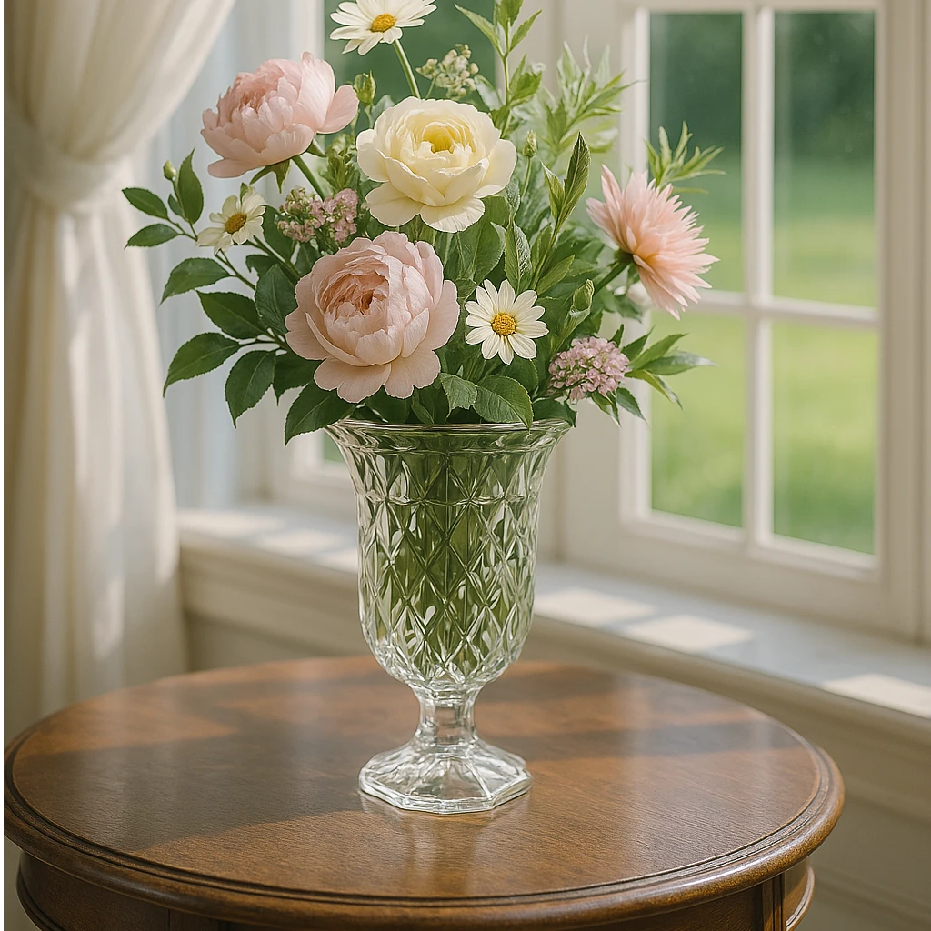 高脚玻璃花瓶透明创意欧式轻奢罗马风灯水培水养摆件