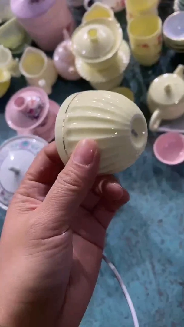 摆件陶黄嘻嘻竖条纹描金杯