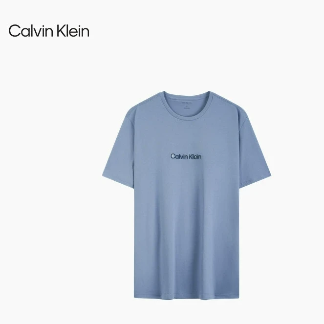 CK Jeans25春秋新款男士通勤字母圆领针织短袖T恤