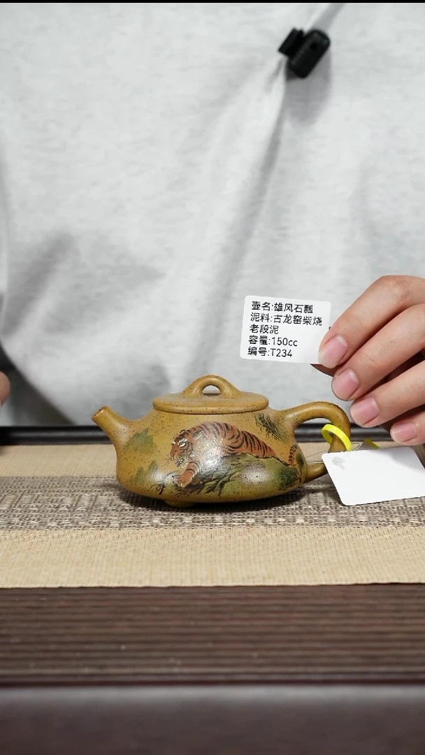 茶壶紫砂T234 古龙窑柴烧 雄风石瓢 150cc