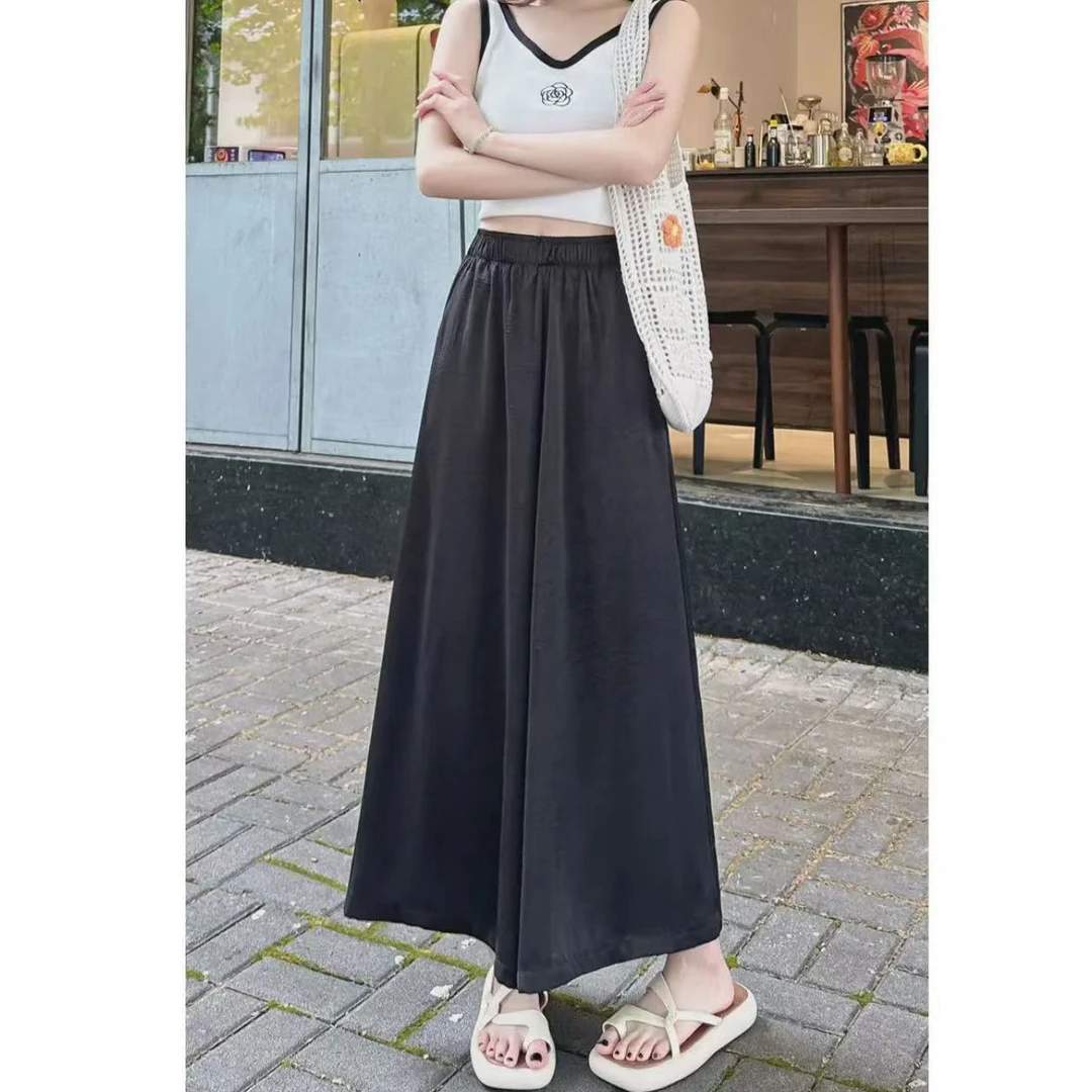 桑蚕丝日常百搭休闲松紧腰女式休闲裤25DAK0352