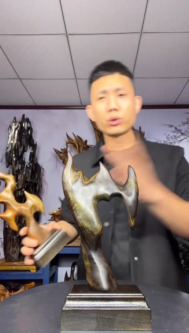 金丝楠木雕款胡**想金丝楠木工艺品摆件