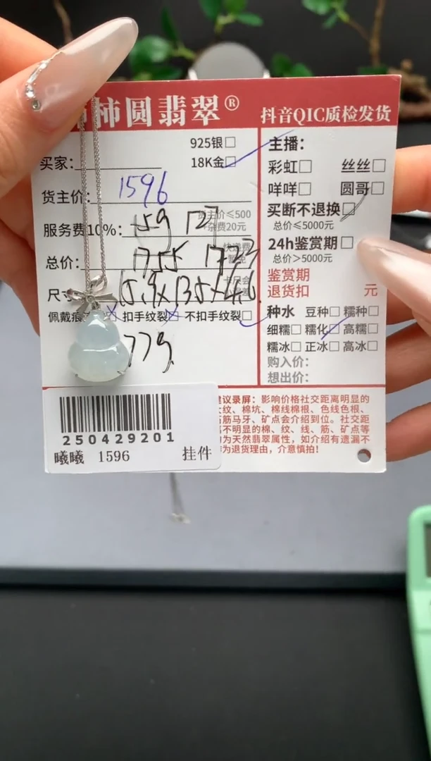 颈饰18K金镶嵌翡翠姐姐250429201