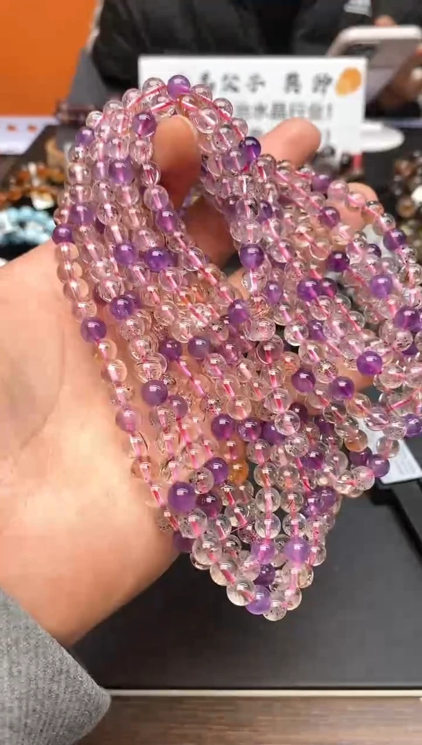 【闪购商品】水晶手串未镶嵌057 彩超七多圈