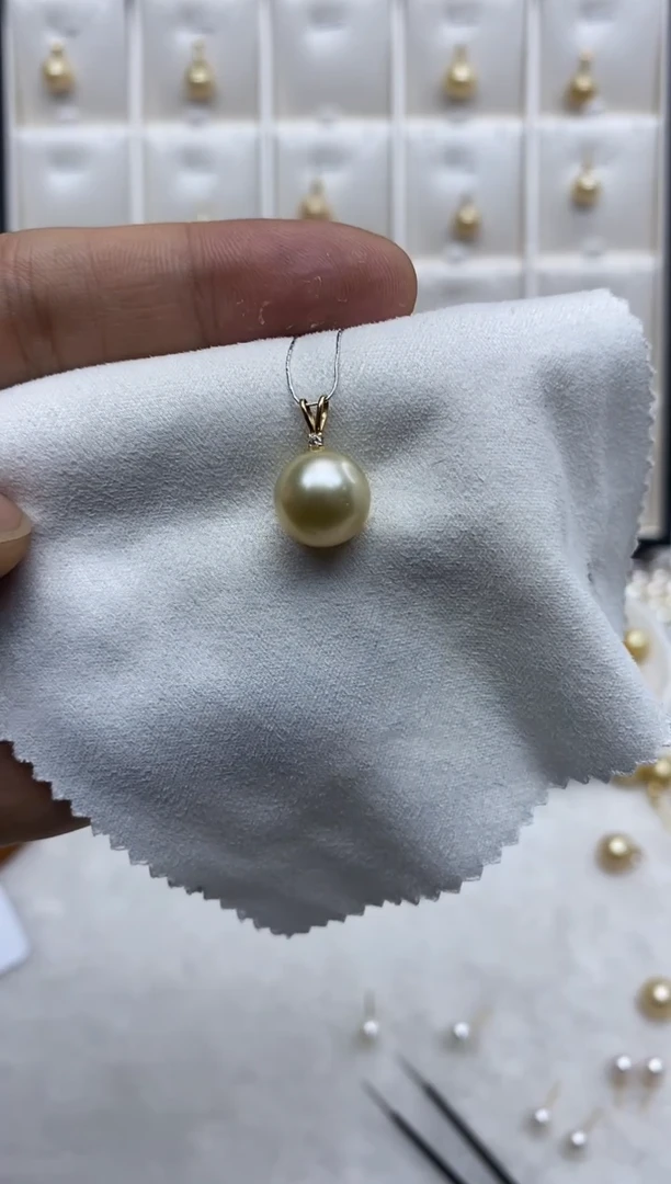 【闪购商品】海水珍珠吊坠(赠链)18K金镶嵌11-12mm