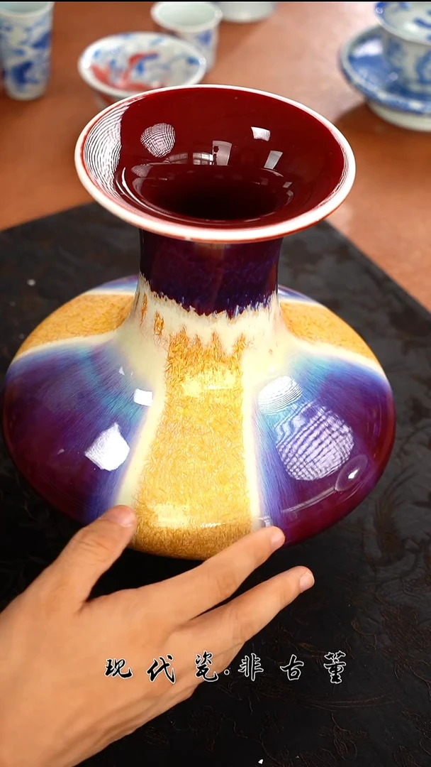 瓶陶瓷正春堂窑变三阳开泰瓶（售后需完整开箱视频）