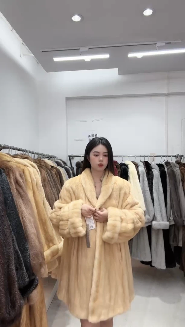 小橙子进口天然水貂毛皮草