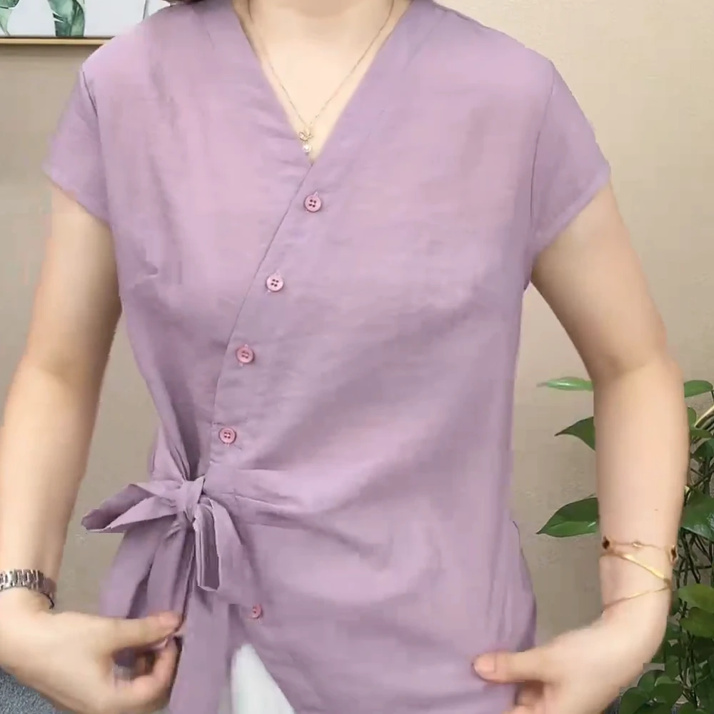 夏季新款时尚洋气百搭减龄显瘦女短袖气质T恤上衣C5341