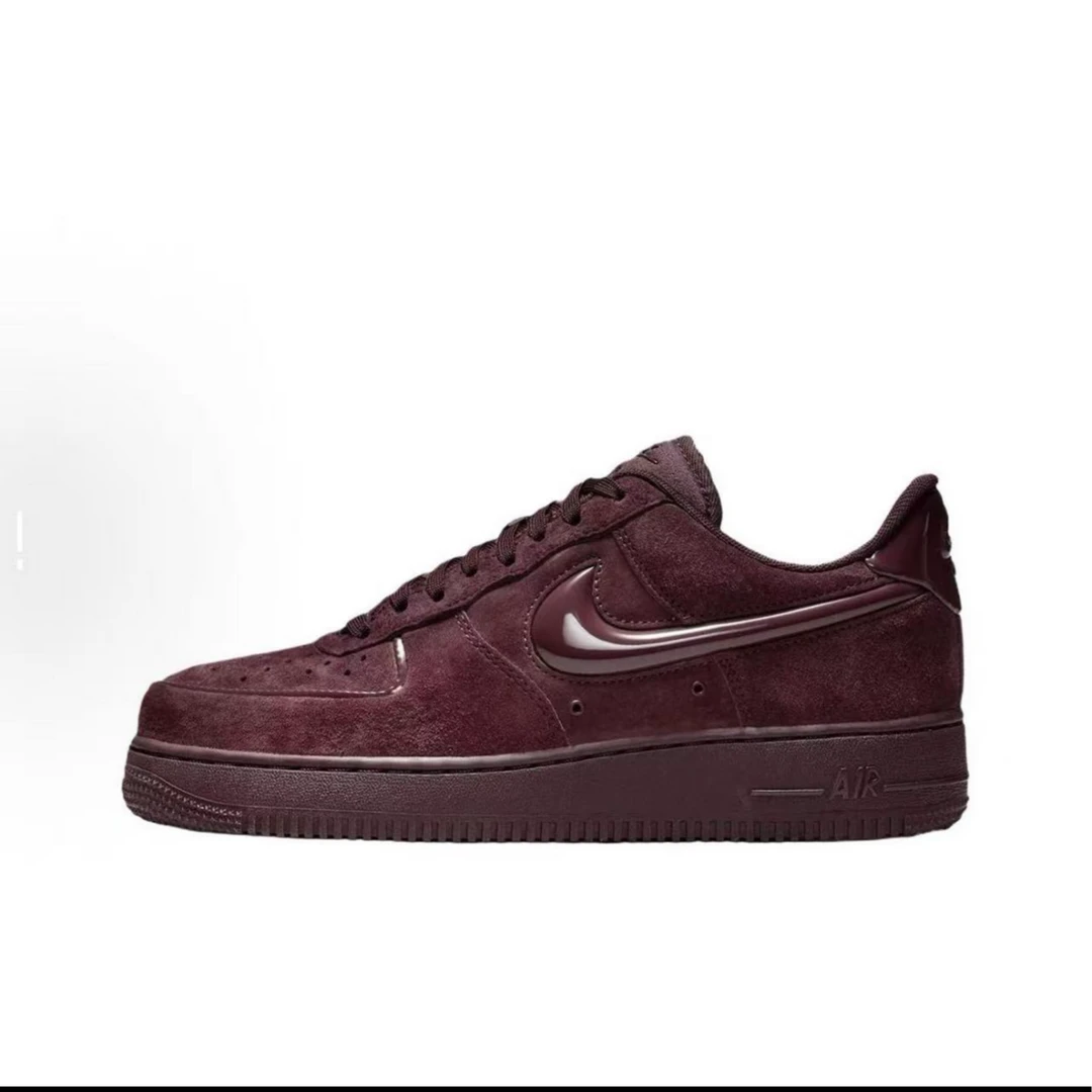 NIKE/耐克官方正品女子空军一号FORCE 1酒红色休闲板鞋HV4406-600