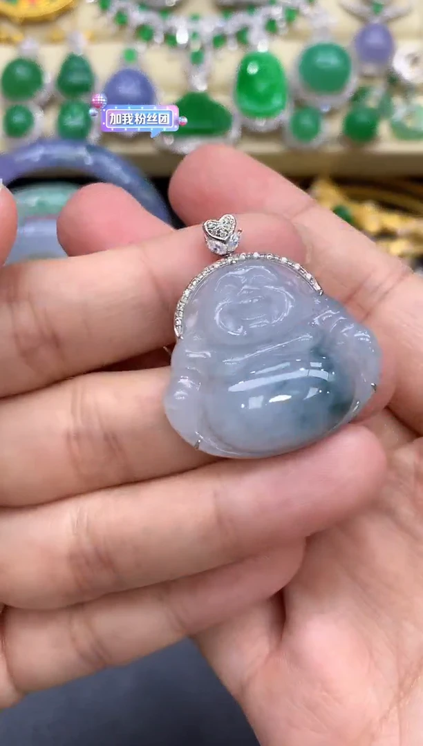 颈饰18K金镶嵌翡翠42-中国好珍宝