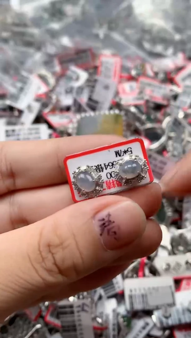 银S925镶嵌戒指翡翠天然A货缅甸翡翠