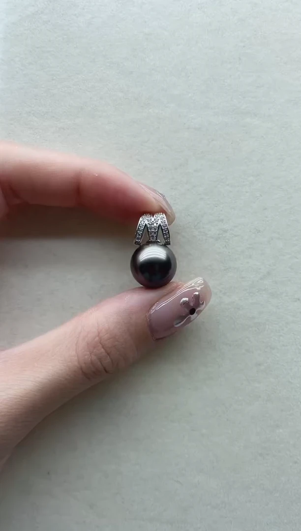 银S925镶嵌海水珍珠吊坠31