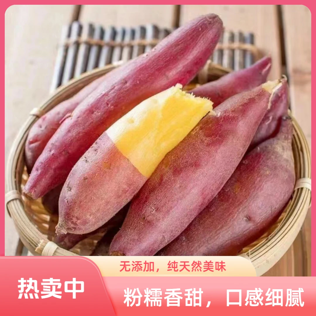 陕西板栗薯5斤红皮红薯粉糯黄糖心番薯蜜薯地瓜10金手指小香薯