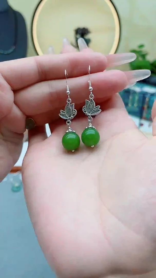 银S925镶嵌耳饰玛瑙/玉髓682