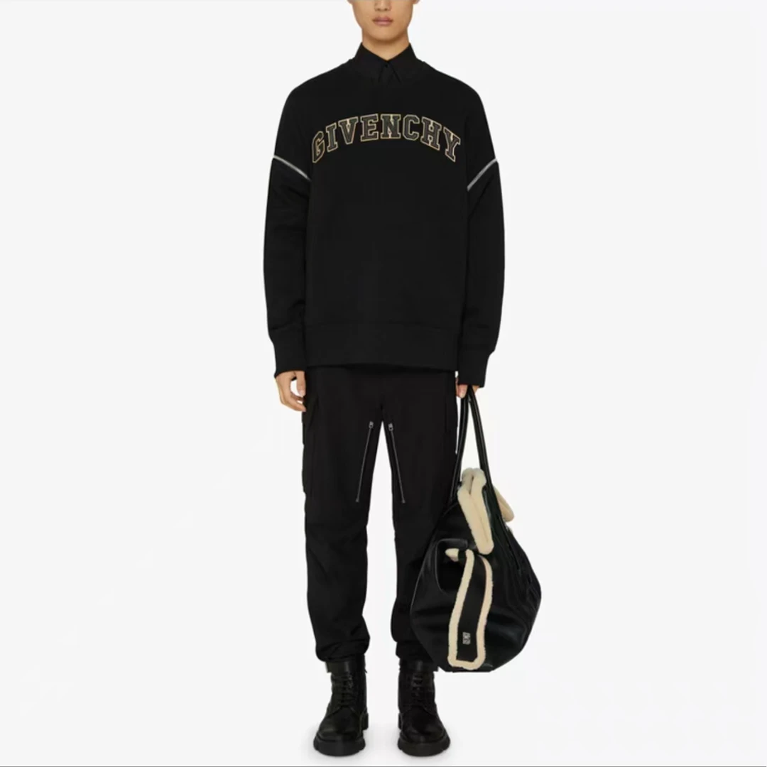 95新 Givenchy/纪梵希 Logo袖子可拆卸圆领长袖S码/dd646外套潮流