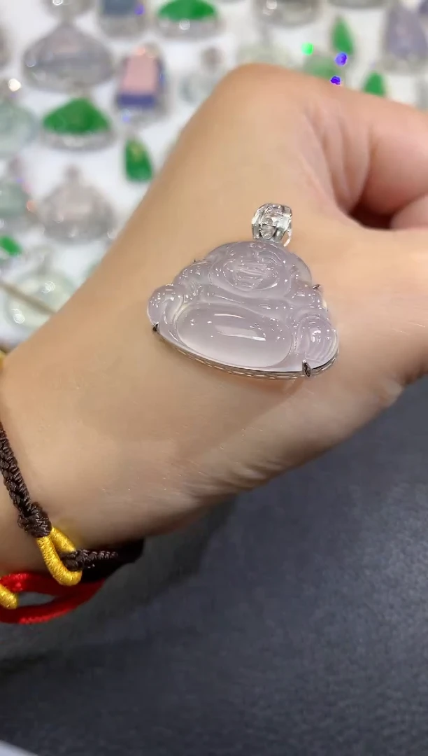 吊坠(不含链)18K金镶嵌翡翠A49