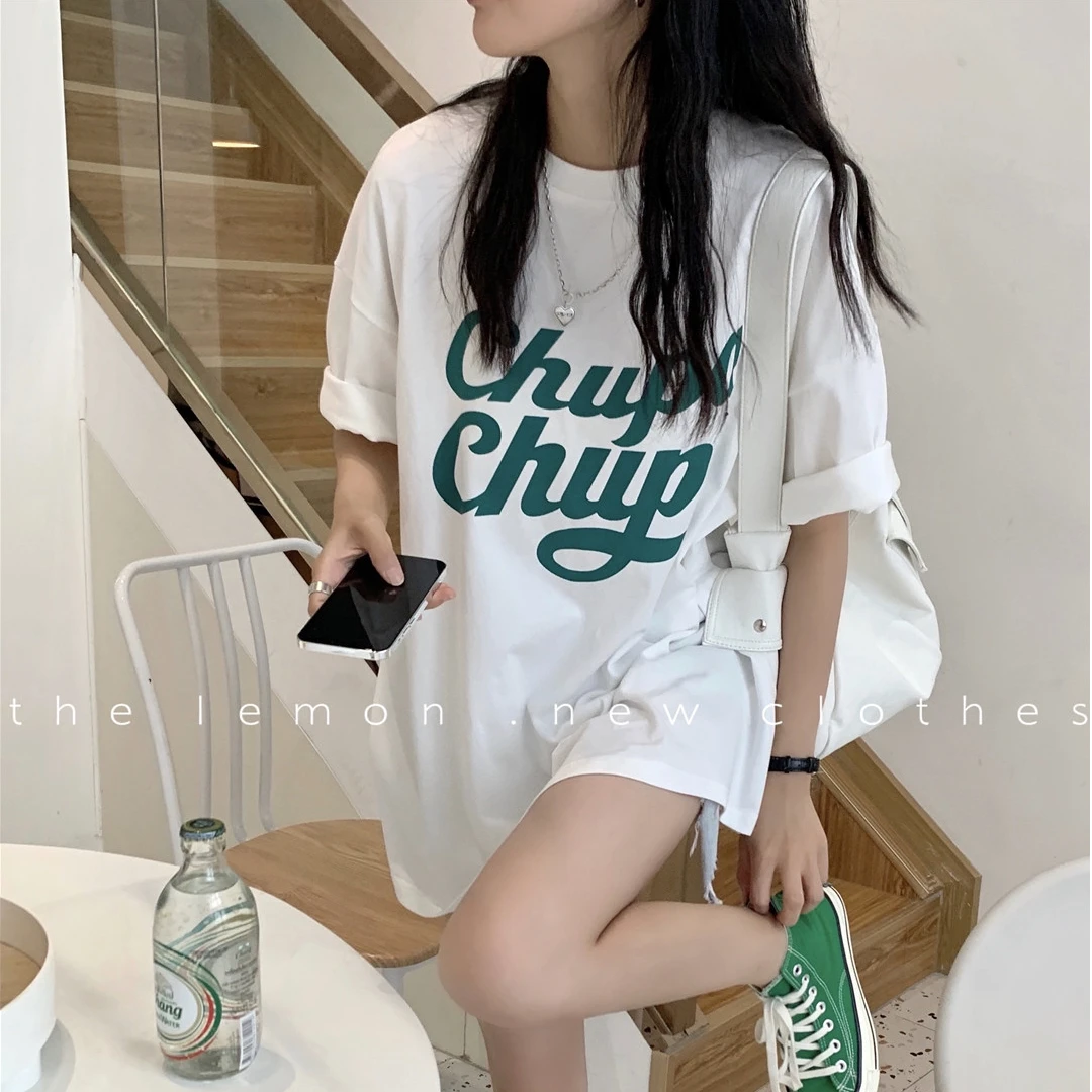 美式复古oversize短袖t恤女夏2025新款ins港风chic高级感纯棉上衣
