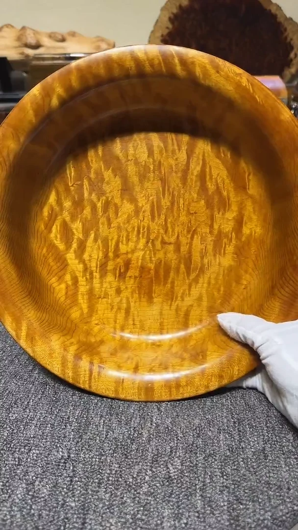 金丝楠木老料满水波聚宝盘 28.7-7.8cm