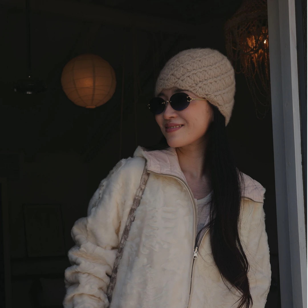 (预售)【贵姐NICOLE】手工钩花气质山羊绒纹理毛线帽5NPS039