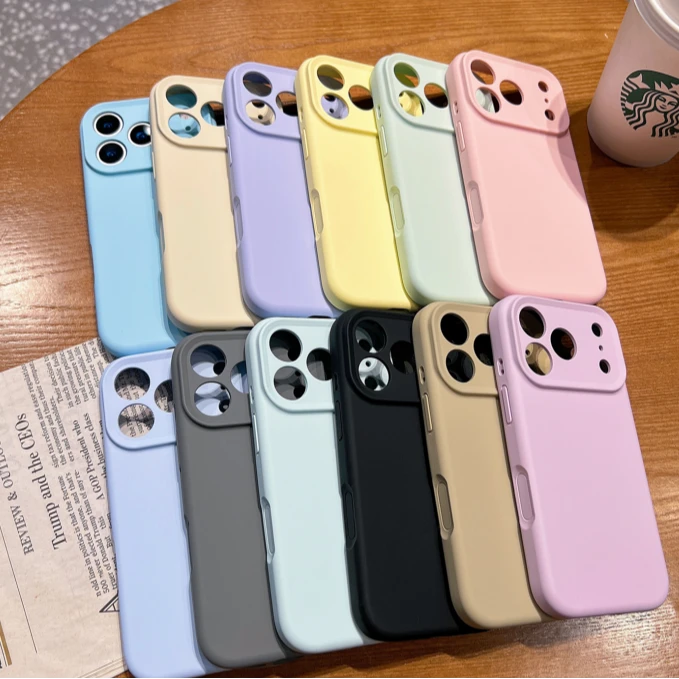 适用新款苹果17promax液态硅胶16pro全包防摔15简约磁吸手机壳