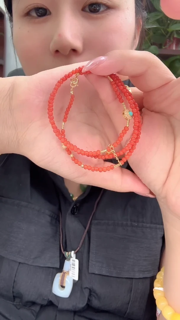 南红玛瑙未镶嵌颈饰项链n082