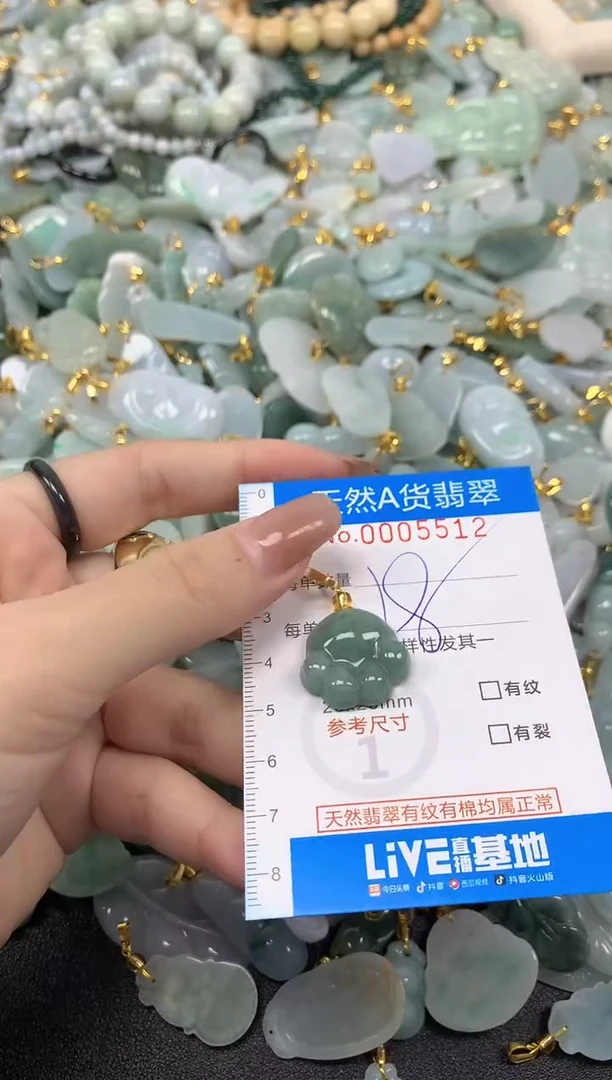 颈饰未镶嵌翡翠净货挂件-5512