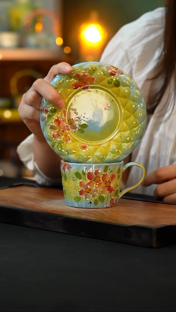 杯手绘心瓷陶瓷浮力