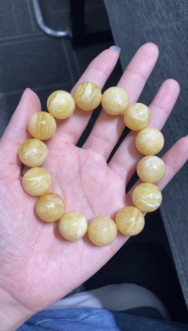 未镶嵌蜜蜡手链虎皮白蜜手串