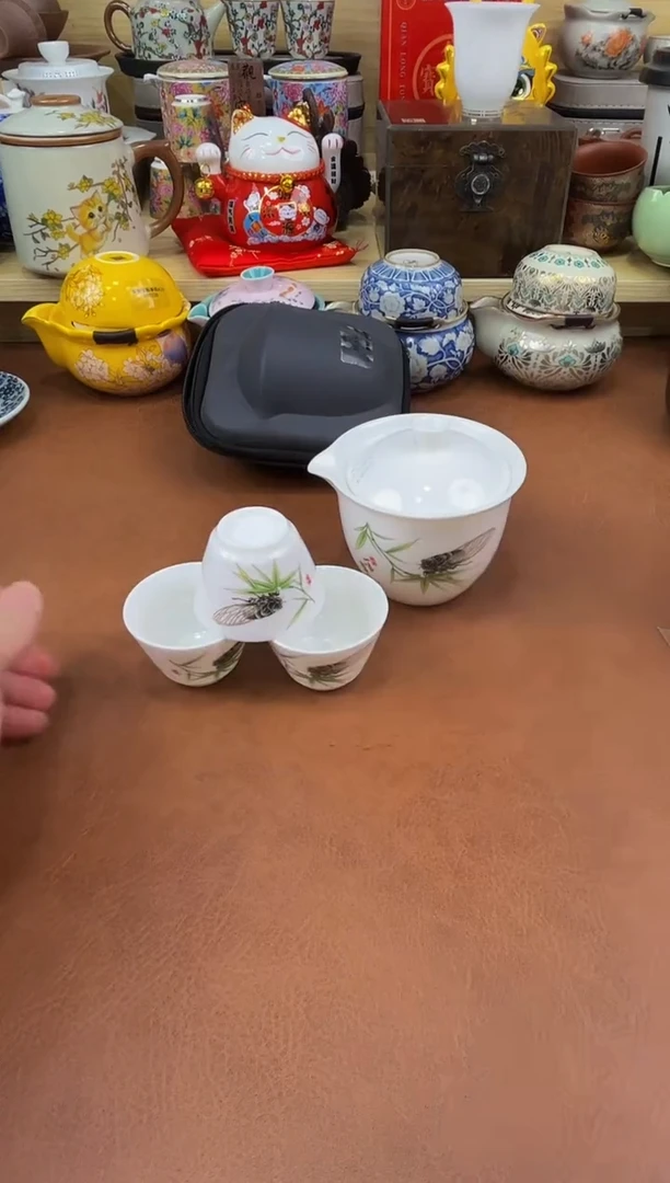 陶瓷茶具摆件旅行套组