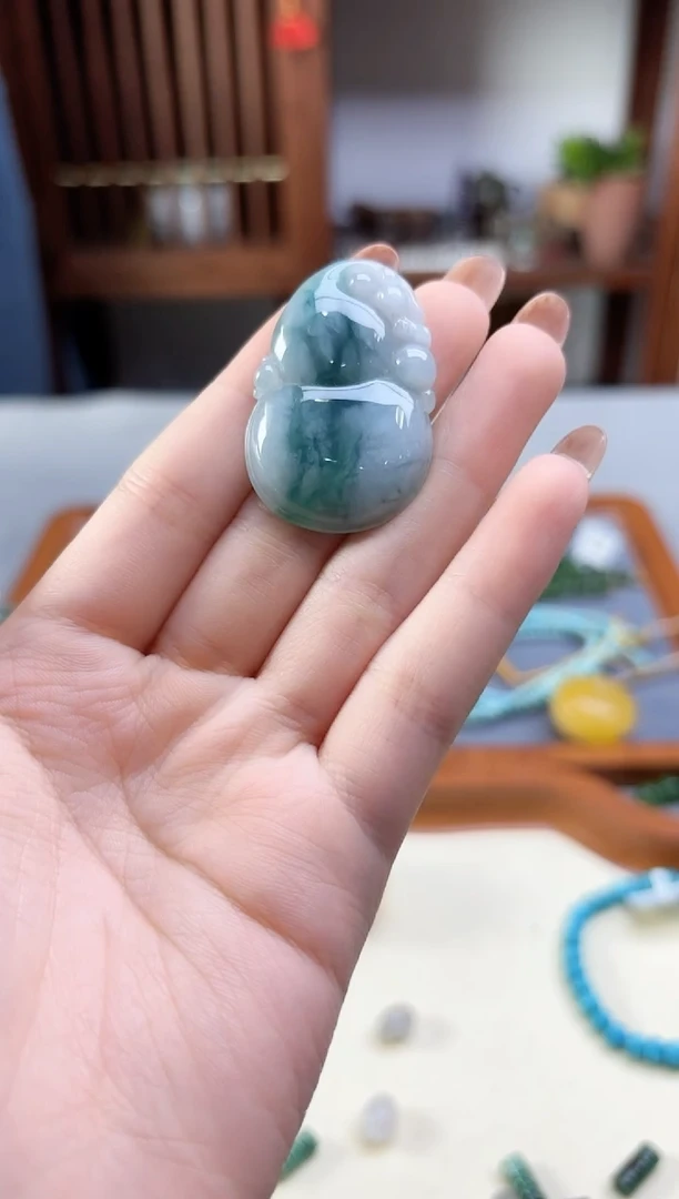 颈饰未镶嵌翡翠翡翠葫芦吊坠XC编绳