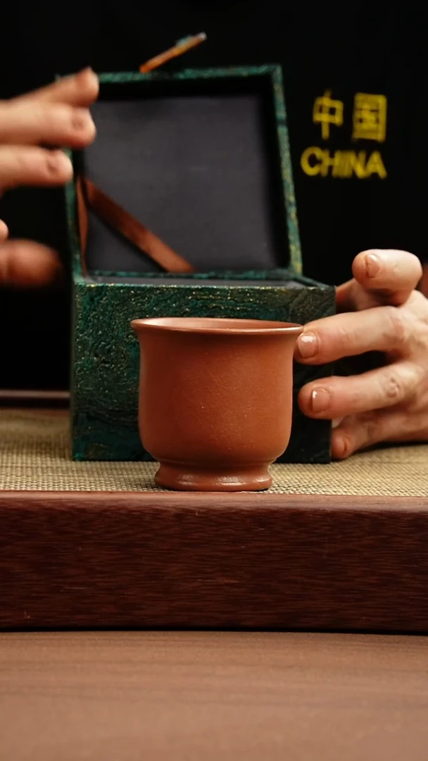 茶杯紫砂红降坡 品茗杯 120cc