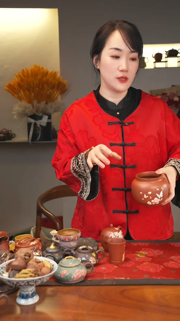 茶壶紫砂桃花水盂