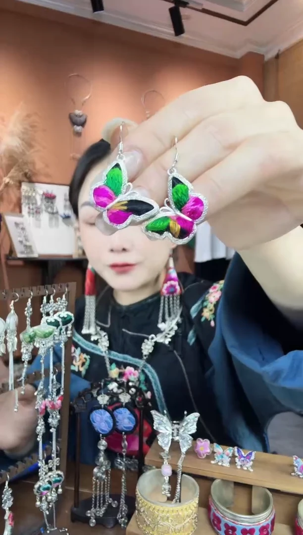 刺绣纯手工民族风耳环