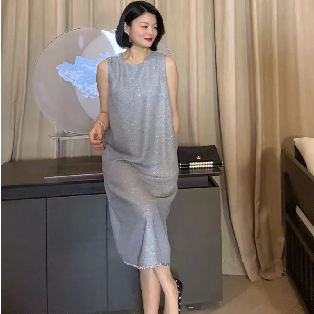 TANTAN 显瘦气质百搭无袖夏季宽松连衣裙LL 2507